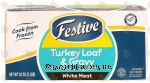 Festive  turkey loaf & gravy in a roasting pan, white meat Center Front Picture